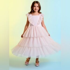 Pippa & Julie Blush Ruffled Tulle Dress
